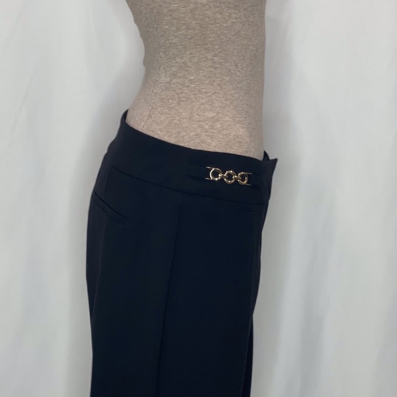 ELLEN TRACY MID RISE GOLD CHAIN SLACKS - Picture 4 of 5